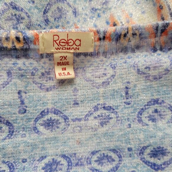Reba Blue and Orange Patterned Tunic - Picture 7 of 9